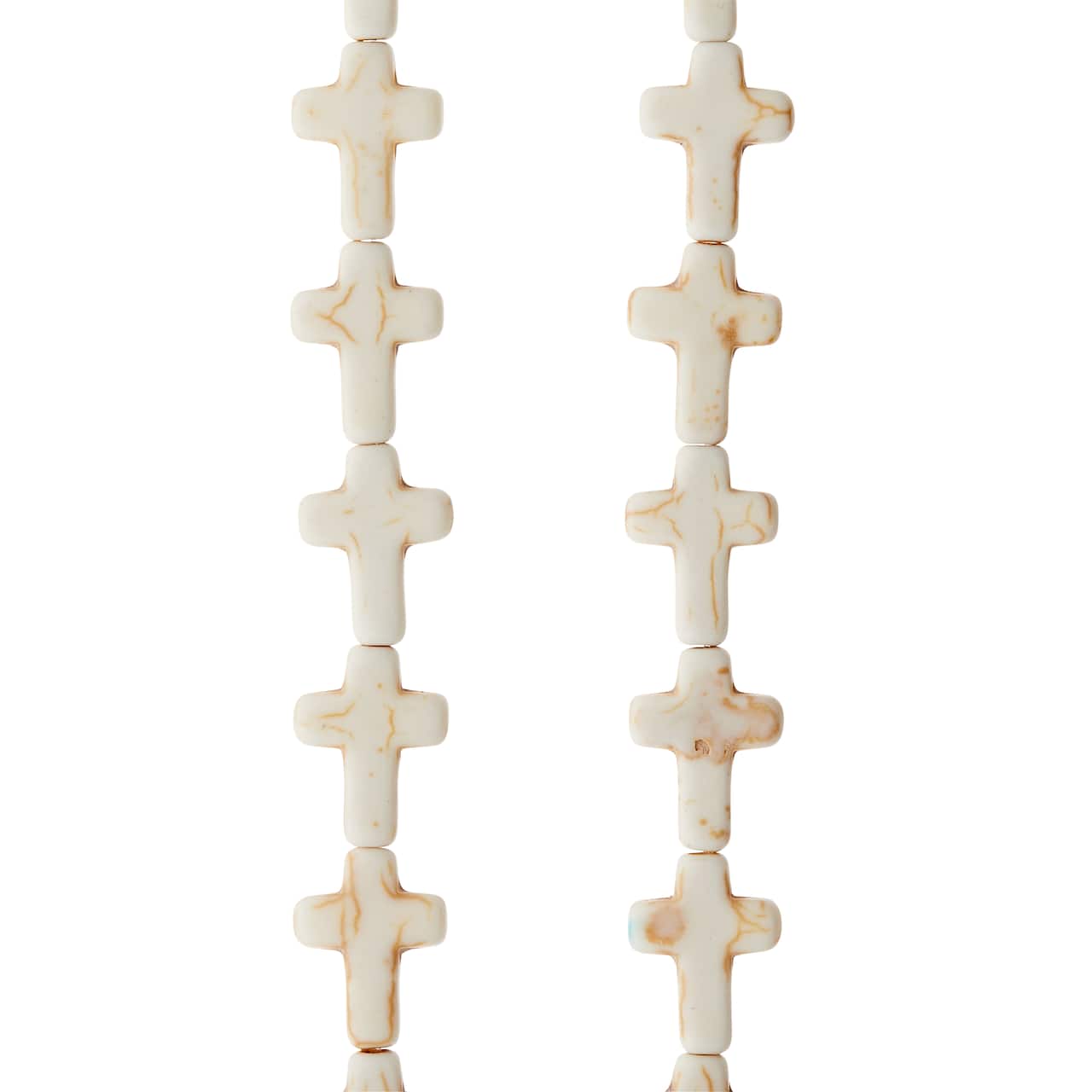 White Stone Cross Beads, 15mm by Bead Landing™